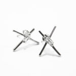 Cercei minimalisti din argint cu cristale albe - Mia - C35TA-X88B - imagine 5