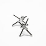 Cercei minimalisti din argint cu cristale albe - Mia - C35TA-X88B - imagine 3