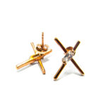Cercei minimalisti din argint cu cristale si bronz - Mia - C35TA-X88A - imagine 5