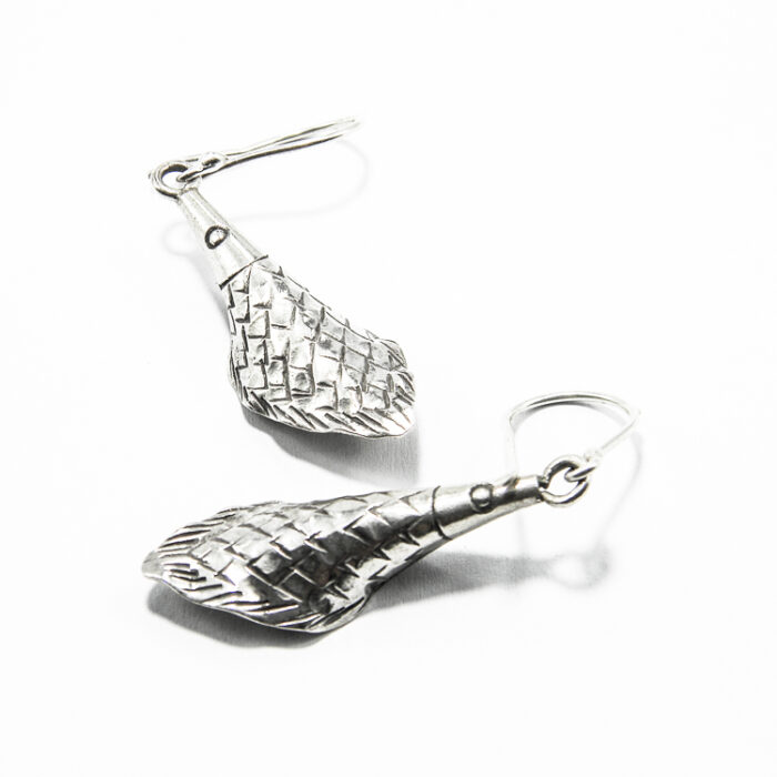 Cercei din argint patinat - stil vintage - Coada de sirena  - C120YX-12X - imagine 4