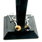 Cercei handmade din argint cu ochi de tigru - stil fashion - HM0768C - imagine 3