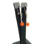 Cercei handmade din argint cu agate orange- stil fashion - Elena - HM0823A - imagine 6