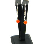 Cercei handmade din argint cu agate orange- stil fashion - Elena - HM0823A - imagine 2