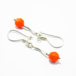 Cercei handmade din argint cu agate orange- stil fashion - Elena - HM0823A - imagine 3