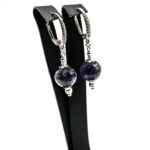 Cercei unicat handmade din argint cu ametist si pietre zirconiu - Virginia - HMX0472X - imagine 2