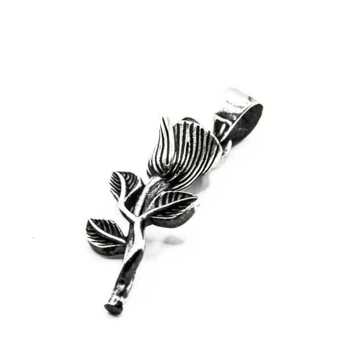 Pandantiv Floare din argint fara pietre - stil vintage baroc - P120E49G - imagine 3