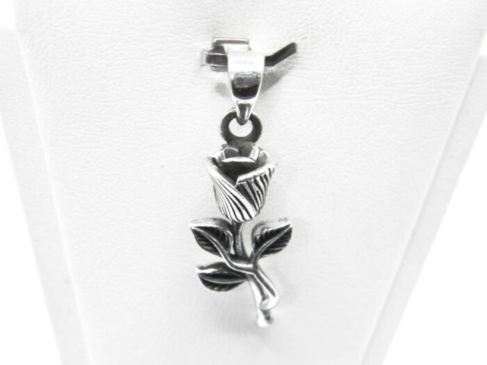 Pandantiv Floare din argint fara pietre - stil vintage baroc - P120E49G - imagine 5