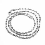 Lant argint 925 - Zale plate - model grecesc - 55 cm - L125A9G - imagine 2