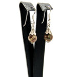 Cercei handmade unicat din argint si roca vulcanica - HM0709 - imagine 6