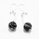 Cercei handmade din argint cu agate negre - stil fashion - HM0782X - imagine 4