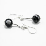 Cercei handmade din argint cu agate negre - stil fashion - HM0782X - imagine 2