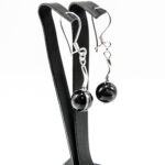 Cercei handmade din argint cu agate negre - stil fashion - HM0782X - imagine 5
