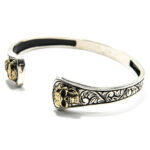 Bratara fixa unisex din argint 925 - Cap de mort - Unicat - B135E44E - imagine 2