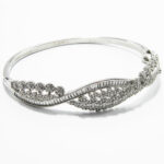 Bratara fixa din argint si cristale albe - stil vintage - Beatrice - B150A13B-2 - imagine 3