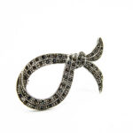 Brosa vintage din argint cu marcasite - Esarfe - BR245Y23GX - imagine 2