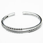 Bratara fixa din argint cu bile si pietre zirconiu - stil fashion - B185A58G - imagine 2