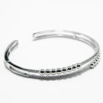 Bratara fixa din argint cu bile si pietre zirconiu - stil fashion - B185A58G - imagine 4