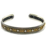 Bratara fixa din argint cu pietre zirconiu - stil bizantin - B135F6G - imagine 2