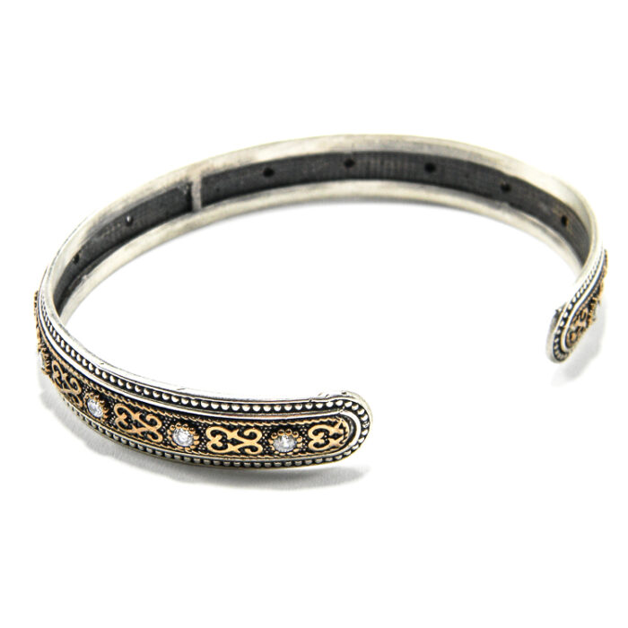 Bratara fixa din argint cu pietre zirconiu - stil bizantin - B135F6G - imagine 5