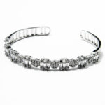 Bratara fixa din argint si cristale albe - stil fashion - Dora - B185A57G - imagine 2