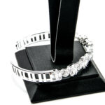 Bratara fixa din argint si cristale albe - stil fashion - Dora - B185A57G - imagine 5