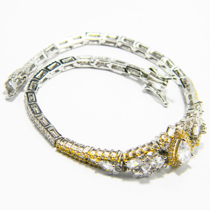 Bratara din argint cu cristale zirconia - stil vintage - Unicat - B160A19F - imagine 3
