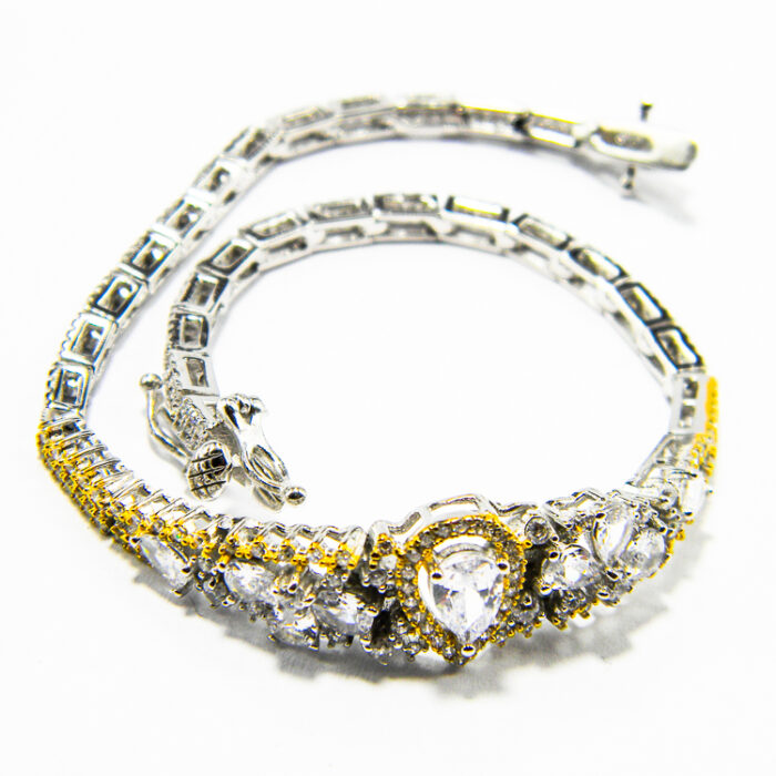Bratara din argint cu cristale zirconia - stil vintage - Unicat - B160A19F - imagine 2