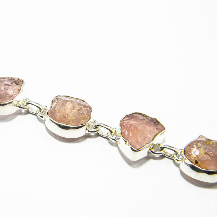 Bratara unicat din argint cu cuart roz - stil oriental - B105A33CX - imagine 2