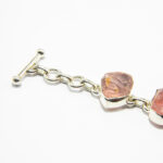 Bratara unicat din argint cu cuart roz - stil oriental - B105A33CX - imagine 5