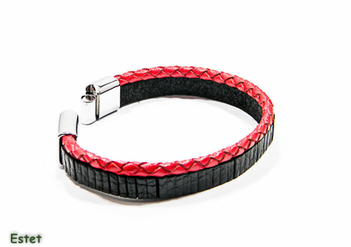 Bratara din piele snur si otel inoxidabil - BOX041 - imagine 5