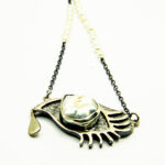 Colier vintage unicat din argint cu perle si perla Baroque - Art Deco - CL150F13G - imagine 3