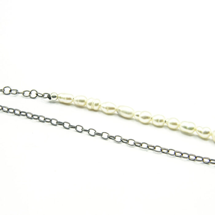 Colier vintage unicat din argint cu perle si perla Baroque - Art Deco - CL150F13G - imagine 6