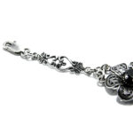 Bratara din argint cu pietre zirconia negre - motive florale - B150A13B-1 - imagine 6