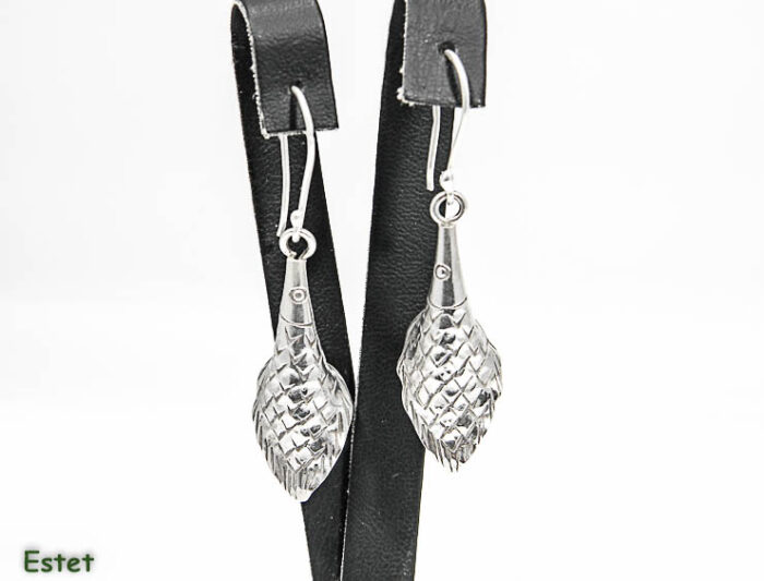 Cercei din argint patinat - stil vintage - Coada de sirena  - C120YX-12X - imagine 3