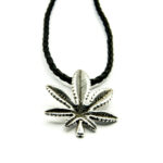 Colier unisex cu snur si pandantiv Marihuana - CL145A19G - imagine 2