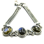 Bratara din argint cu labradorit - stil bizantin - Unicat - B239Y73D - imagine 4