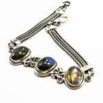 Bratara din argint cu labradorit - stil bizantin - Unicat - B239Y73D - imagine 3