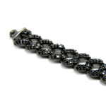 Bratara unicat din argint antichizat si pietre zirconia negre - stil vintage - B190E15FX - imagine 7