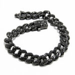 Bratara unicat din argint antichizat si pietre zirconia negre - stil vintage - B190E15FX - imagine 2