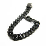 Bratara unicat din argint antichizat si pietre zirconia negre - stil vintage - B190E15FX - imagine 5
