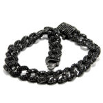 Bratara unicat din argint antichizat si pietre zirconia negre - stil vintage - B190E15FX - imagine 4