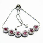 Bratara Tennis din argint cu pietre roz - Eva - B130A39C-1 - imagine 4