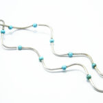 Colier choker handmade din argint cu turcoaz - Unicat - CL150F8F - imagine 2