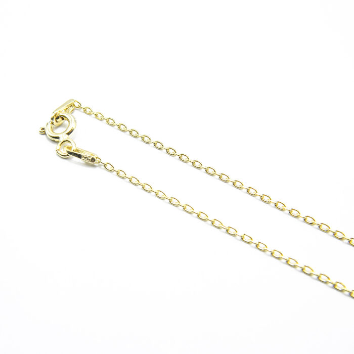 Lant fin din argint aurit - 40 cm - Zale mici - L125Z21F - imagine 4