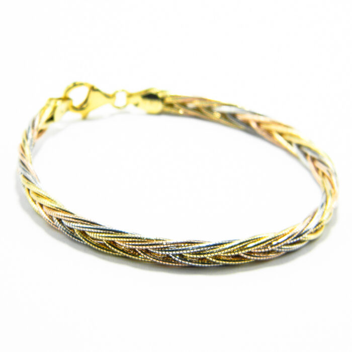 Bratara impletita din argint aurit - model grecesc - B210A37E - imagine 4