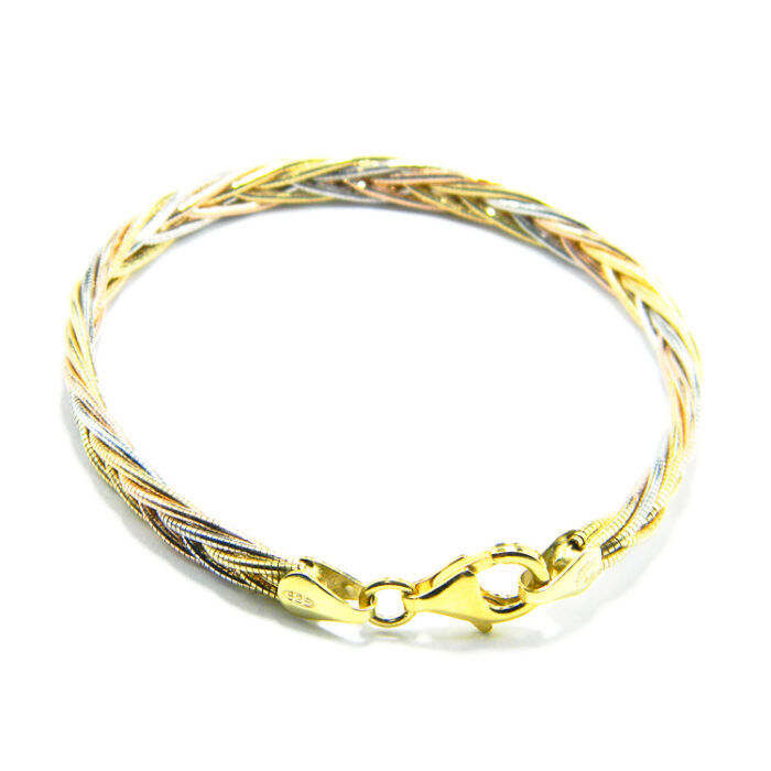 Bratara impletita din argint aurit - model grecesc - B210A37E - imagine 3