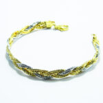 Bratara impletita din argint aurit - model grecesc - B210A50D - imagine 5