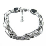 Bratara din argint rodiat cu bile mici - stil fashion - Mady - B210A59FX - imagine 2