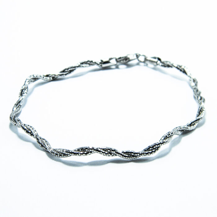 Bratara casual din argint fara pietre - model rasucit - B210A51F - imagine 2
