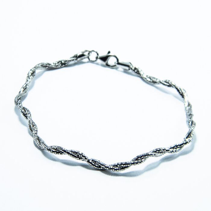 Bratara casual din argint fara pietre - model rasucit - B210A51F - imagine 3
